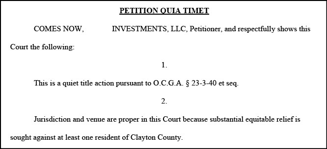 Quiet Title Actions In Georgia